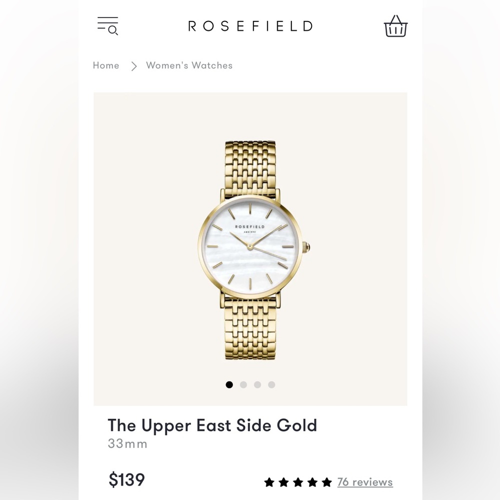 Rosefield Upper East Side Gold Watch